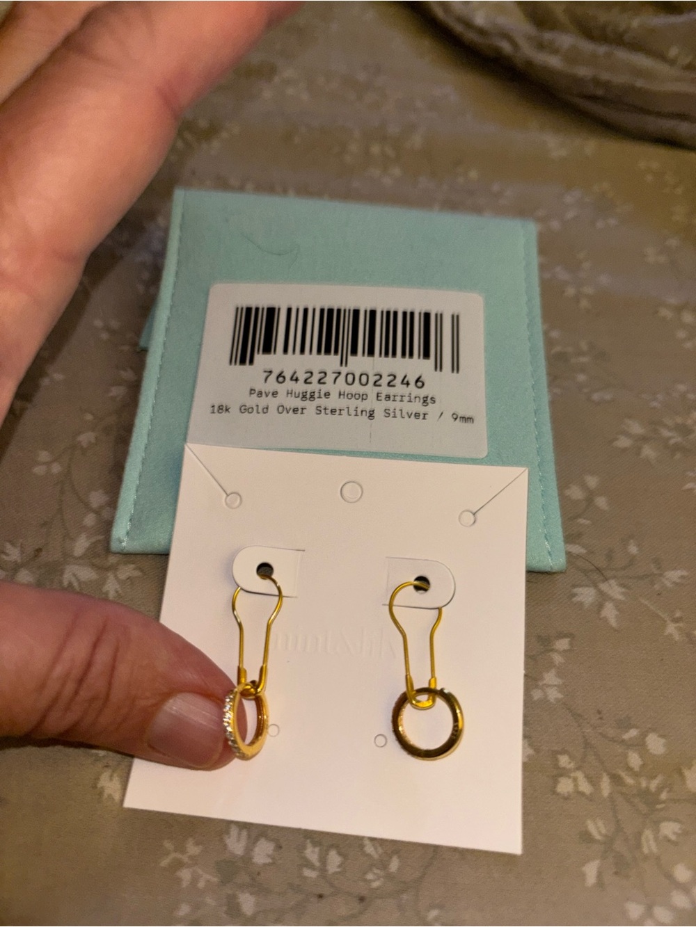 18k Gold-Over-Sterling Pave Huggie Drop Earrings - Gold